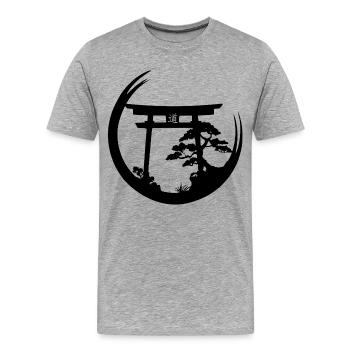 Japanese atmosphere (black) - Men's Premium Organic T-Shirt - heather grey - Front - Damien (186cm)