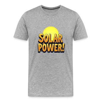 Solar Power! - Männer Premium Bio T-Shirt - Grau meliert - Vorne - Damien (186cm)