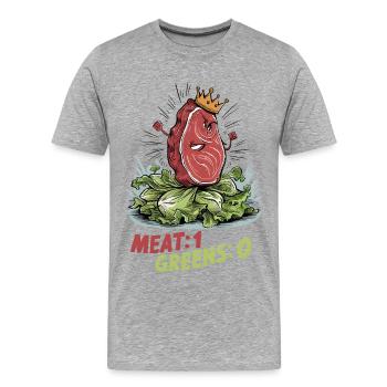 Viande 1, Légumes verts 0 - T-shirt bio Premium Homme - gris chiné - Devant - Damien (186cm)