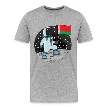 Astronaut Flag Belarus - Men's Premium Organic T-Shirt - heather grey - Front - Damien (186cm)
