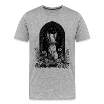Boho Hase Bohemian Hasenmotiv Frühling Cottagecore - Männer Premium Bio T-Shirt - Grau meliert - Vorne - Damien (186cm)