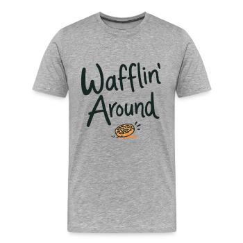 Wafflin' Around - Men's Premium Organic T-Shirt - heather grey - Front - Damien (186cm)