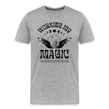 Mystic Symbol – Occult Sign - Men's Premium Organic T-Shirt - heather grey - Front - Damien (186cm)