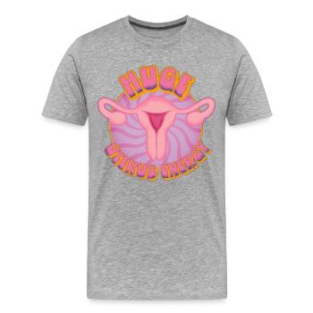 Huge Uterus Energy – Power & Empowerment - Men's Premium Organic T-Shirt - heather grey - Front - Damien (186cm)