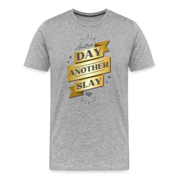Un autre jour, une autre bannière de massacre - T-shirt bio Premium Homme - gris chiné - Devant - Damien (186cm)