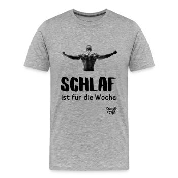 Schlaf ist für die Woche - Männer Premium Bio T-Shirt - Grau meliert - Vorne - Damien (186cm)