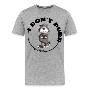 Mürrische I Don't Purr Katze Spruch Katzen - Männer Premium Bio T-Shirt - Grau meliert - Vorne - Damien (186cm)