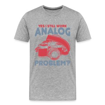 je travaille toujours en analogique, problème - T-shirt bio Premium Homme - gris chiné - Devant - Damien (186cm)