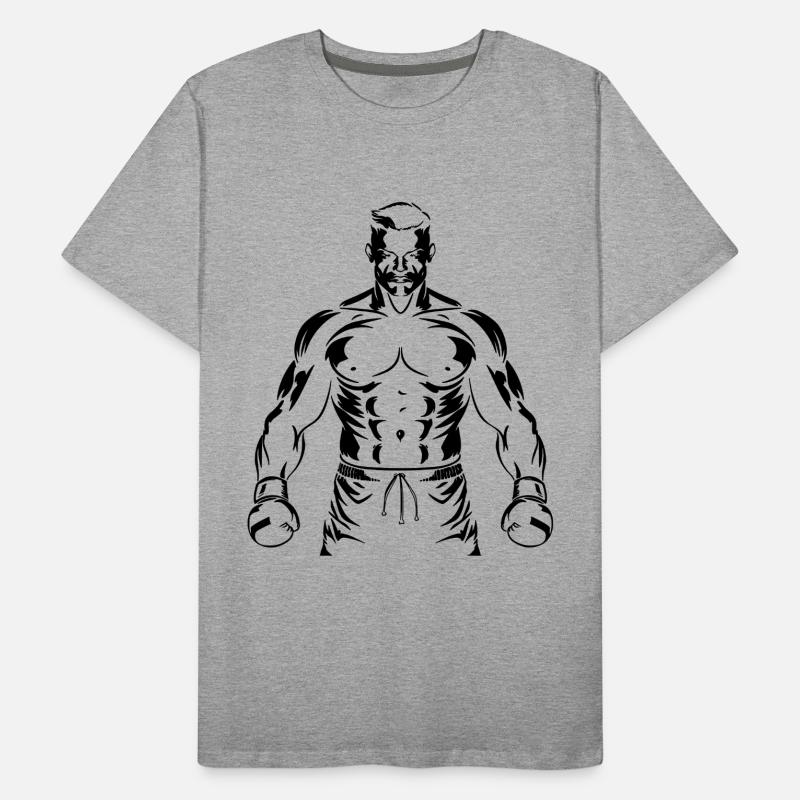 Boxer Boy Drawing Men's Premium Organic T-Shirt