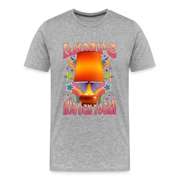 Möbelstück - Lampe aus den 70ern - Männer Premium Bio T-Shirt - Grau meliert - Vorne - Damien (186cm)