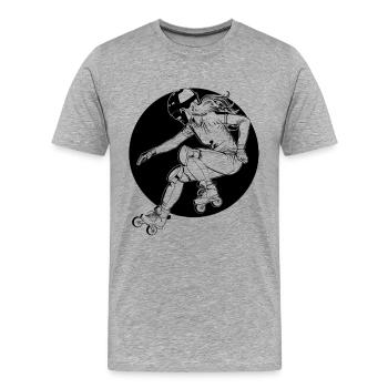 Patineur à roulettes - T-shirt bio Premium Homme - gris chiné - Devant - Damien (186cm)