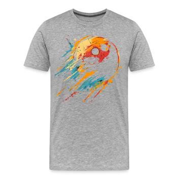90er Bowlingkugel - Männer Premium Bio T-Shirt - Grau meliert - Vorne - Damien (186cm)