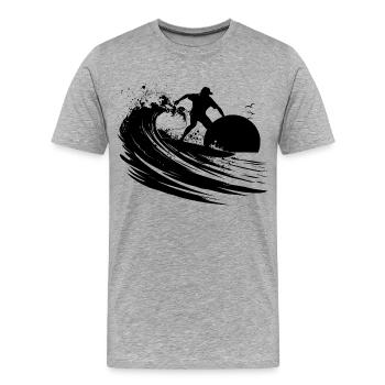 Surfer - Men's Premium Organic T-Shirt - heather grey - Front - Damien (186cm)