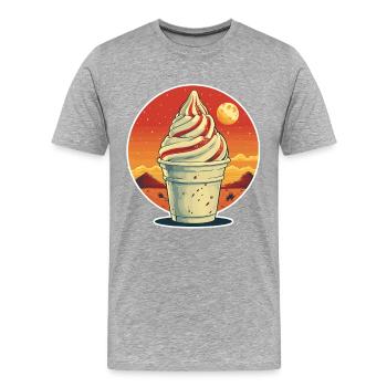 Portrait de coupe glacée - T-shirt bio Premium Homme - gris chiné - Devant - Damien (186cm)