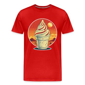 cream sundae portrait - Men's Premium Organic T-Shirt - red - Front - Damien (186cm)