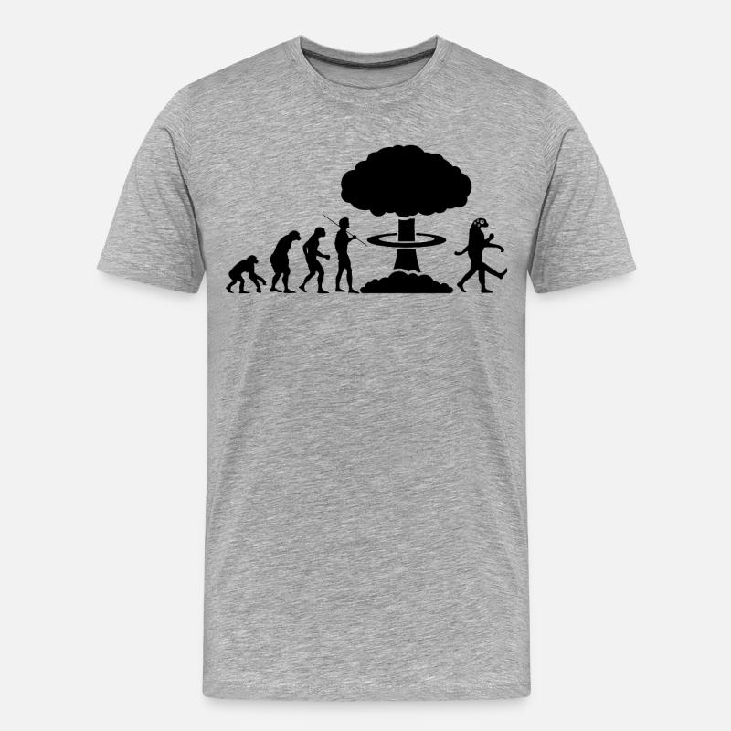 Nukleare Evolution - Männer Premium Bio T-Shirt - Grau meliert