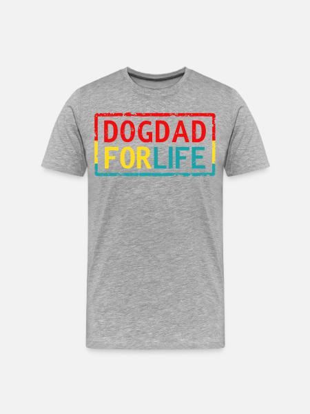 Hundepapa fürs Leben - Männer Premium Bio T-Shirt - Grau meliert