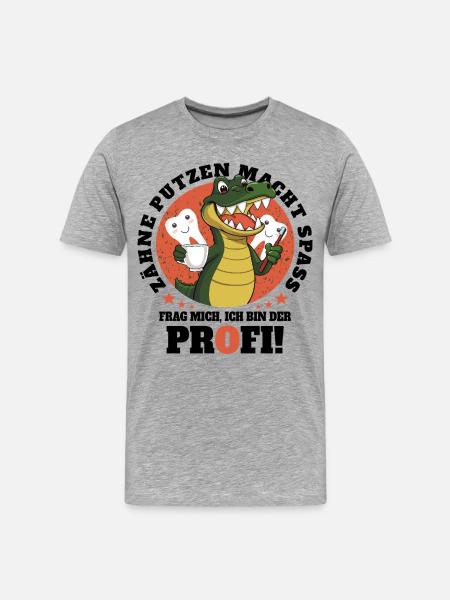Crocodile Dental Hygiene - Men's Premium Organic T-Shirt - heather grey