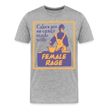 Cakes Made with Female Rage - Männer Premium Bio T-Shirt - Grau meliert - Vorne - Damien (186cm)