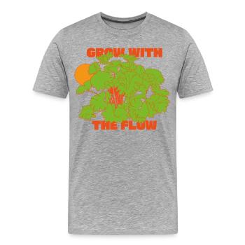Évoluez avec l’instruction Flow - T-shirt bio Premium Homme - gris chiné - Devant - Damien (186cm)
