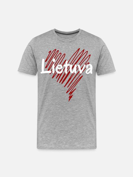 I love Lithuania, Lithuanian pride - Men's Premium Organic T-Shirt - heather grey