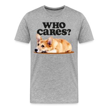Club d’apathie de Corgi - T-shirt bio Premium Homme - gris chiné - Devant - Damien (186cm)