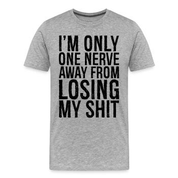 Je ne suis qu’à un de perdre ma chemise - T-shirt bio Premium Homme - gris chiné - Devant - Damien (186cm)