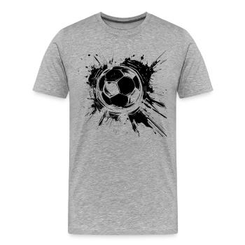 Fußball Streetart - Männer Premium Bio T-Shirt - Grau meliert - Vorne - Damien (186cm)