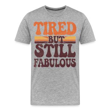 Rétro fatigué mais toujours fabuleux design groovy - T-shirt bio Premium Homme - gris chiné - Devant - Damien (186cm)