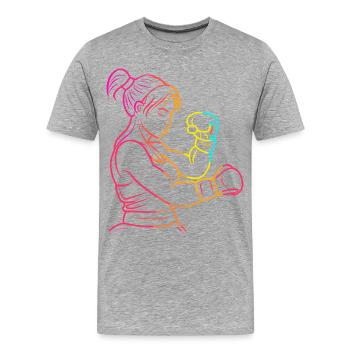 Kickboxer des années 90 - T-shirt bio Premium Homme - gris chiné - Devant - Damien (186cm)