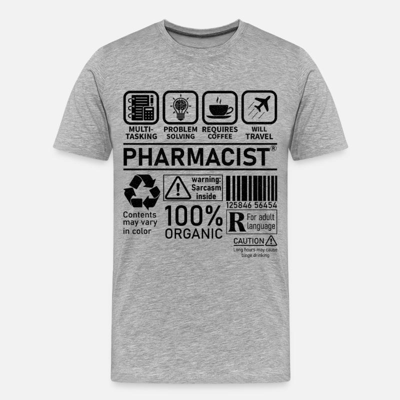 Pharmacist multi tasking problem solving - Men's Premium Organic T-Shirt - heather grey