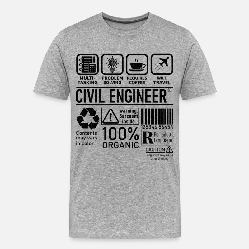 Civil Engineer multi tasking problem solving - Männer Premium Bio T-Shirt - Grau meliert