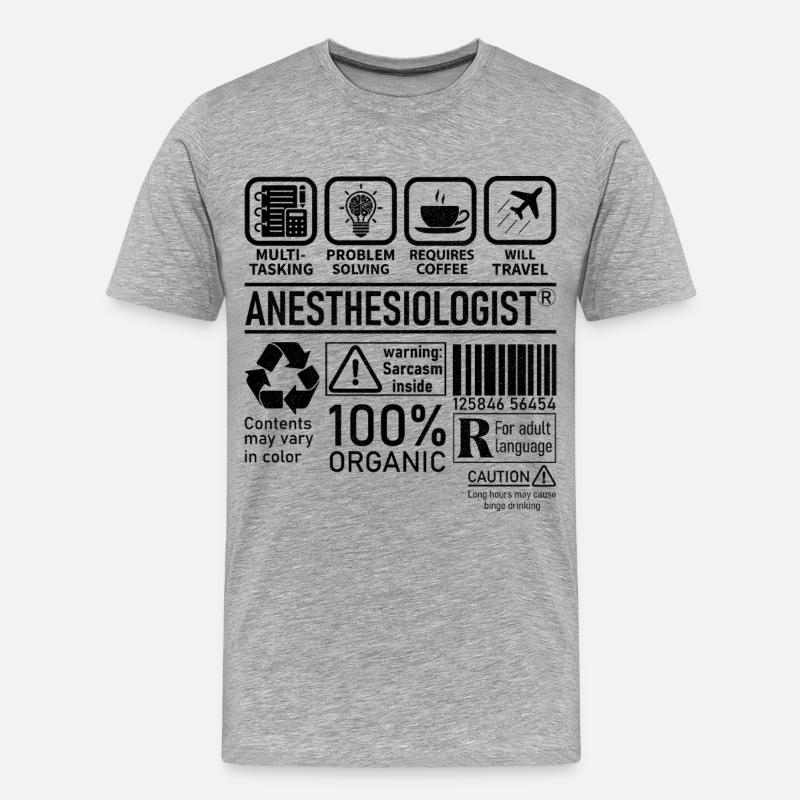 Anesthesiologist multi tasking problem solving - Männer Premium Bio T-Shirt - Grau meliert