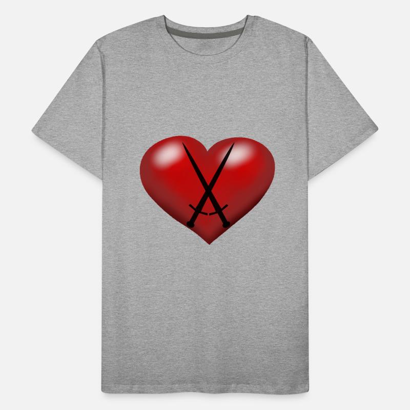 Coeur Coeurs Épées Épée Épéiste T-shirt bio Premium Homme