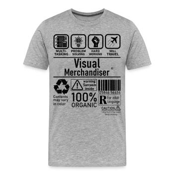 Visual Merchandiser résolution de problèmes multitâches - T-shirt bio Premium Homme - gris chiné - Devant - Damien (186cm)