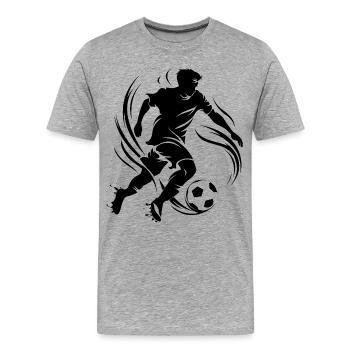 Fußballspieler - Männer Premium Bio T-Shirt - Grau meliert - Vorne - Damien (186cm)