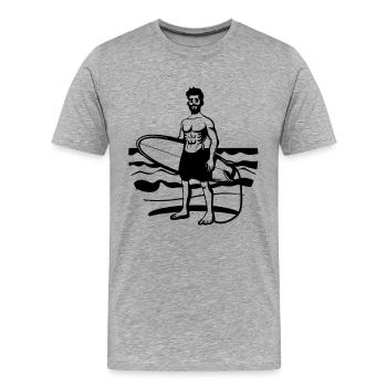 Surfeur - T-shirt bio Premium Homme - gris chiné - Devant - Damien (186cm)