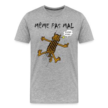Le chat et ses neuf vies - T-shirt bio Premium Homme - gris chiné - Devant - Damien (186cm)