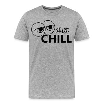 Juste se détendre / Juste détendu - T-shirt bio Premium Homme - gris chiné - Devant - Damien (186cm)