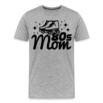 80er Jahre Mama - Männer Premium Bio T-Shirt - Grau meliert - Vorne - Damien (186cm)