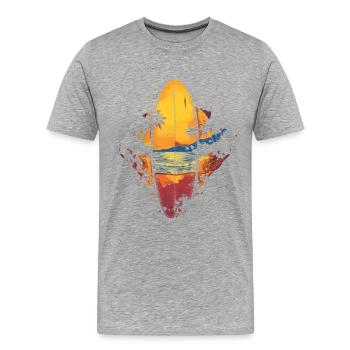 Planche de surf - T-shirt bio Premium Homme - gris chiné - Devant - Damien (186cm)