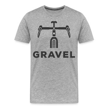 Graphique de vélo de gravier - T-shirt bio Premium Homme - gris chiné - Devant - Damien (186cm)