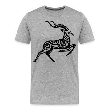 Impala tribal - T-shirt bio Premium Homme - gris chiné - Devant - Damien (186cm)
