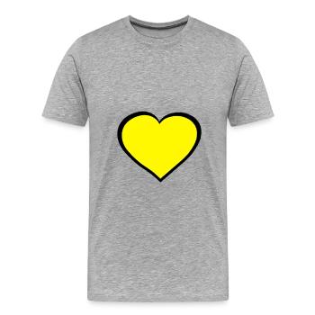 Cœur Coeurs Amitié - T-shirt bio Premium Homme - gris chiné - Devant - Damien (186cm)