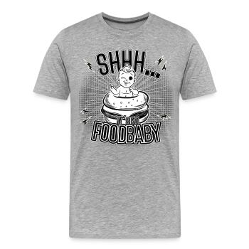 Chut – Pas un bébé alimentaire | Humour sur l’allaitement - T-shirt bio Premium Homme - gris chiné - Devant - Damien (186cm)