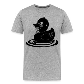 Canard démoniaque noir - T-shirt bio Premium Homme - gris chiné - Devant - Damien (186cm)