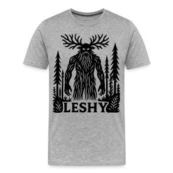 Leshy Spirit | Slavic Forest Protector - Men's Premium Organic T-Shirt - heather grey - Front - Damien (186cm)