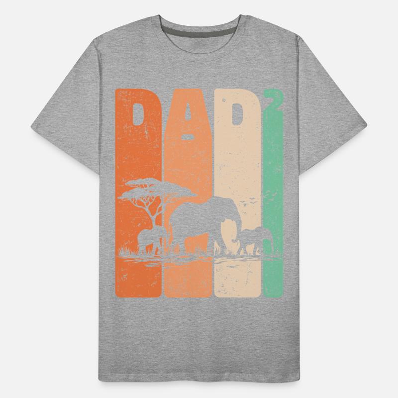 Retro Elephant Design Dad High 2 Dads Gift Men's Premium Organic T-Shirt