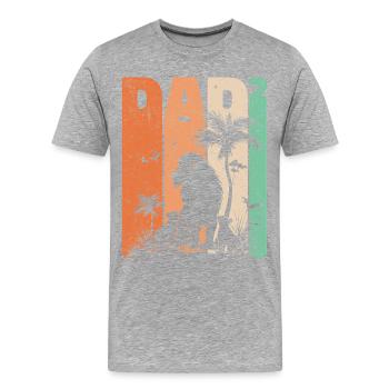 Dad High 2 Leo Two Kids Father's Day Gift - Men's Premium Organic T-Shirt - heather grey - Front - Damien (186cm)