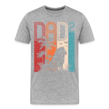 Leo Family Dad High 2 Gift Dad's Father's Day - Men's Premium Organic T-Shirt - heather grey - Front - Damien (186cm)